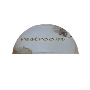 پادری مدل نیم دایره طرح Restroom کد 8659 سایز 90×45 سانتی متر