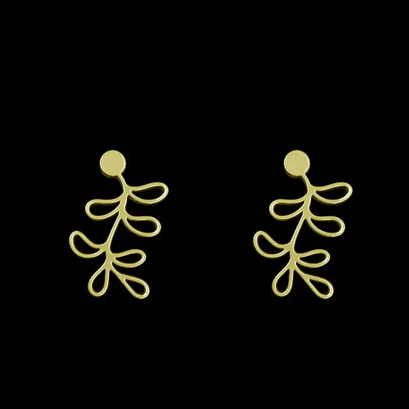 گوشواره طلا 18 عیار زنانه مدوپد مدل برگ کد GA1-15222