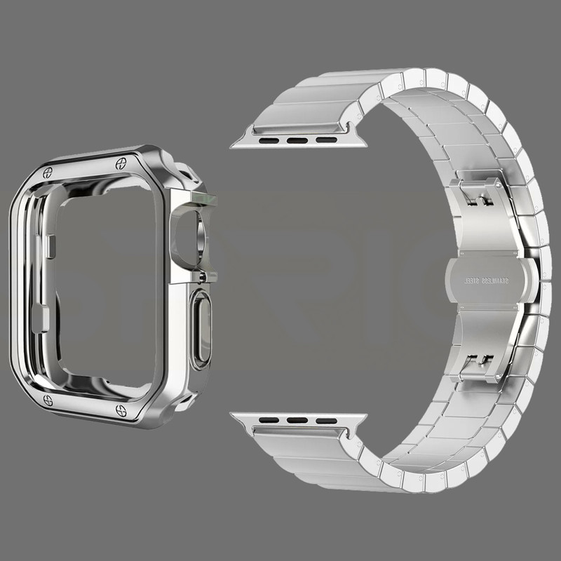 بند اسپریگ مدل Simple Link Lux مناسب برای اپل واچ سری 4/5/6/SE سایز 44mm به همراه کاور