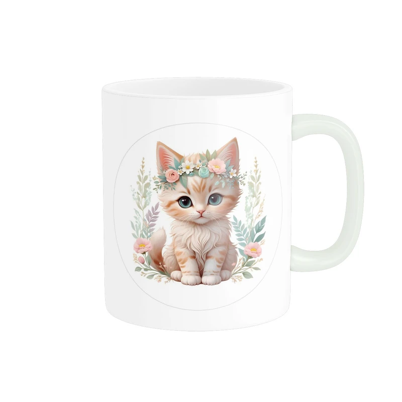 ماگ پاد آفرین مدل گربه بامزه فانتزی طرح کیوت کد 1645