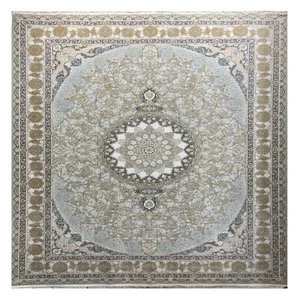 فرش ماشینی 1200 شانه زمینه طوسی حاشیه صدفی مدل سارا