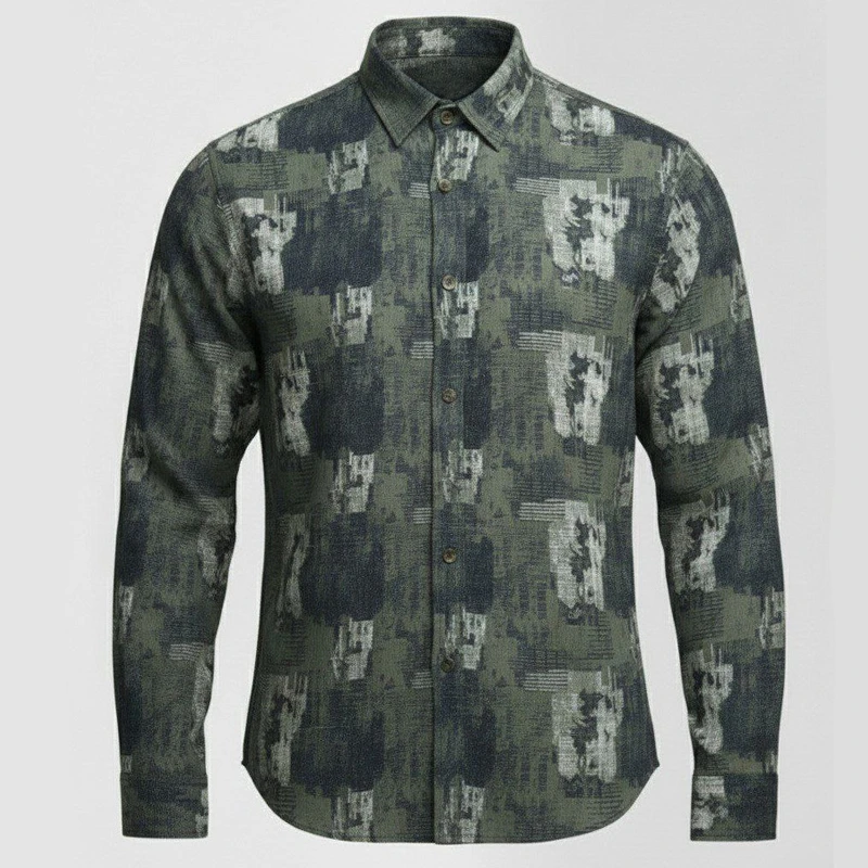 پیراهن آستین بلند یقه دکمه دار مردانه مدل کمند