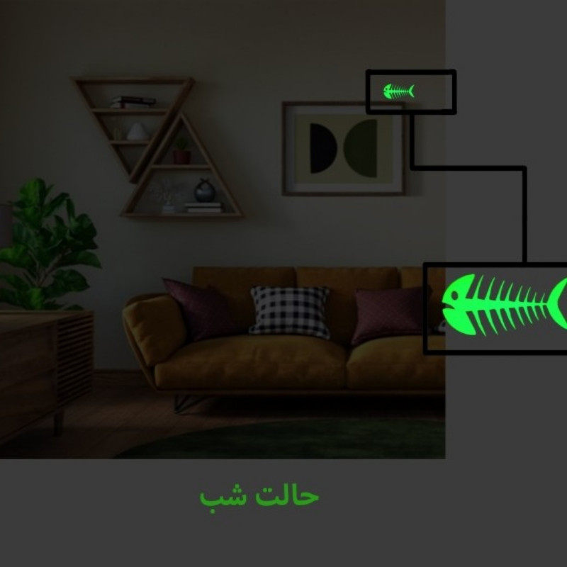 استیکر مدل شبنما طرح اسکلت ماهی