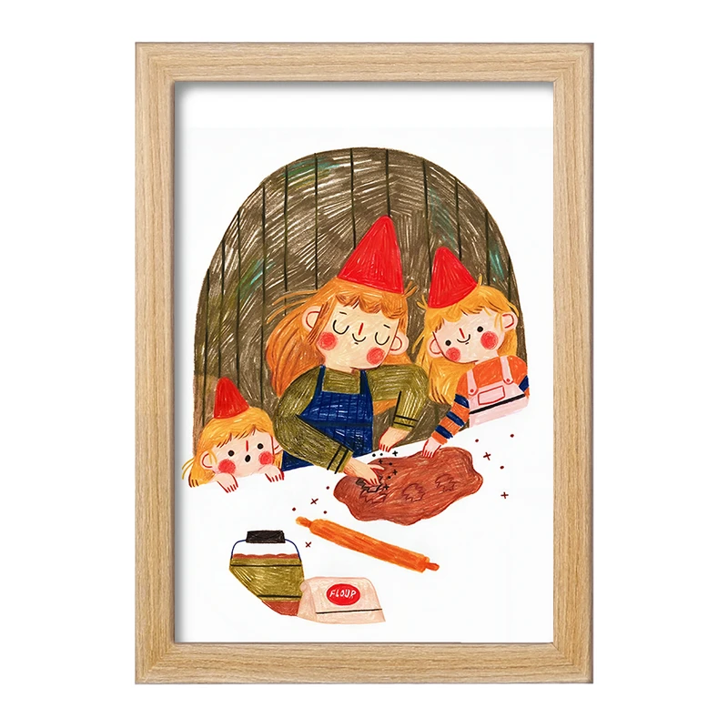 تابلو خندالو مدل دختران شیرینی پز کد F7664