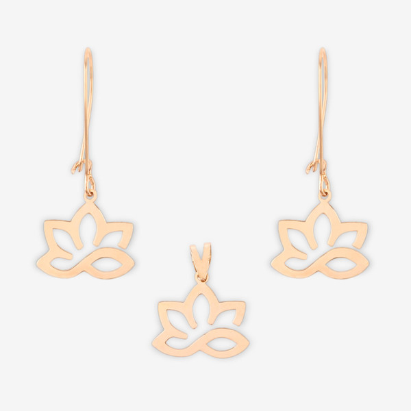 نیم ست طلا 18 عیار زنانه حافا گلد مدل برگ کد nim13