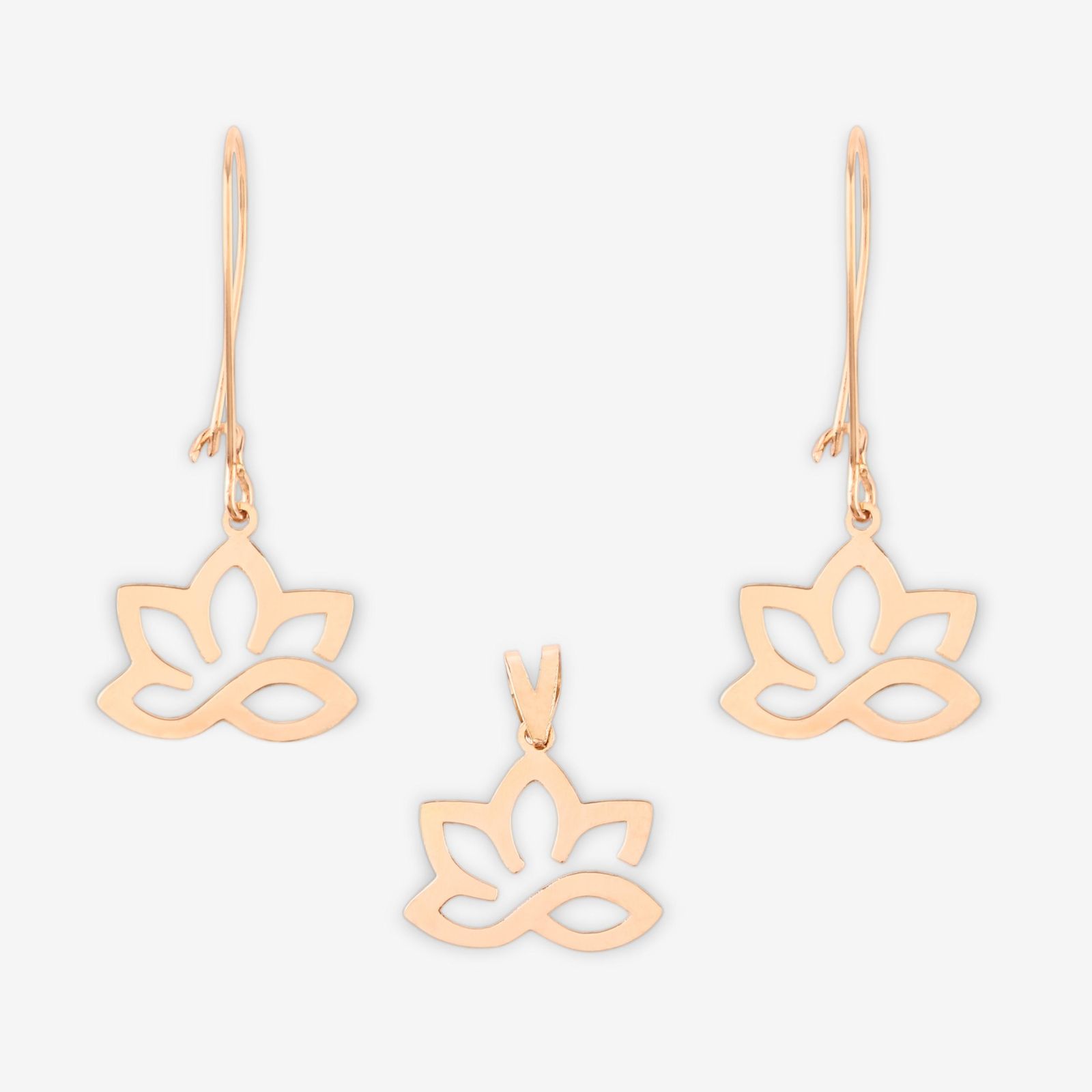 نیم ست طلا 18 عیار زنانه حافا گلد مدل برگ کد nim13 - - 1