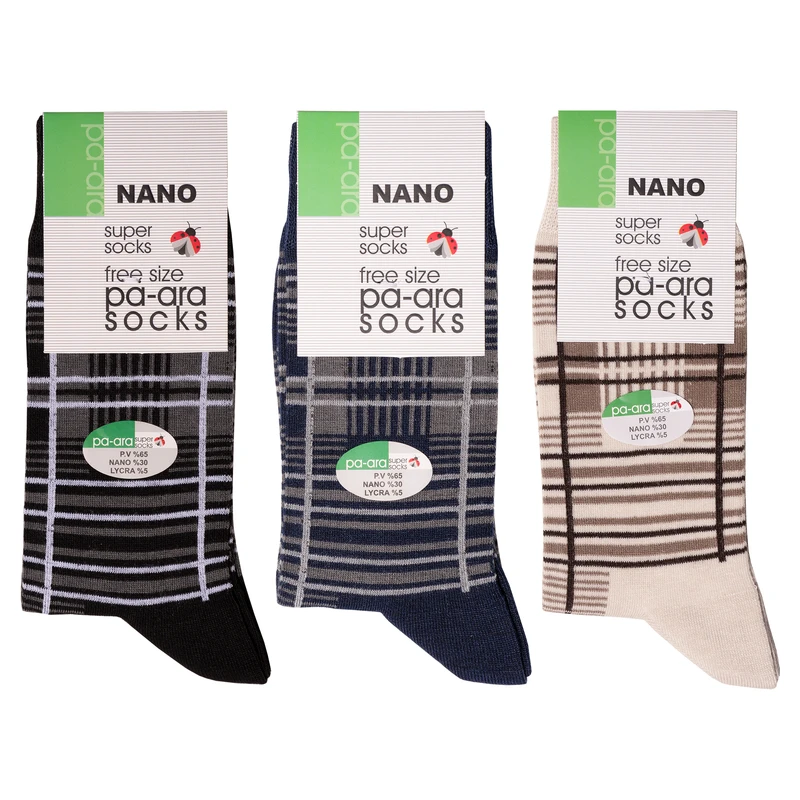 جوراب مردانه پاآرا مدل نانو 30 کد 1011 مجموعه 3 عددی