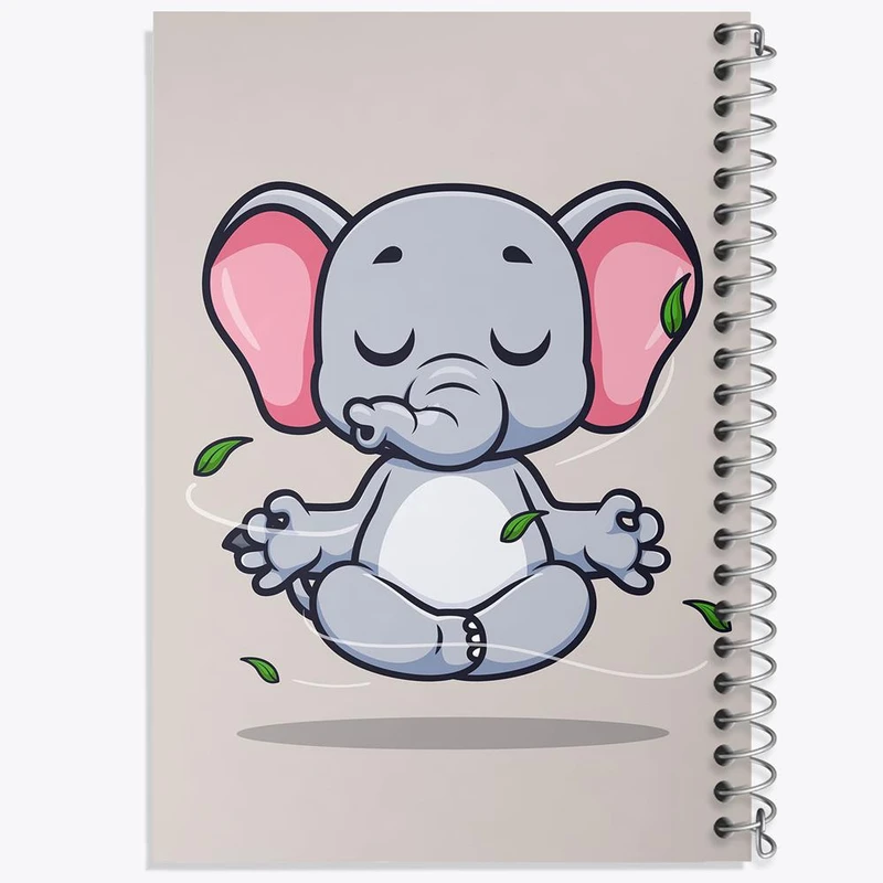 دفتر شطرنجی 50 برگ خندالو طرح حیوانات بامزه فیل کد 29443