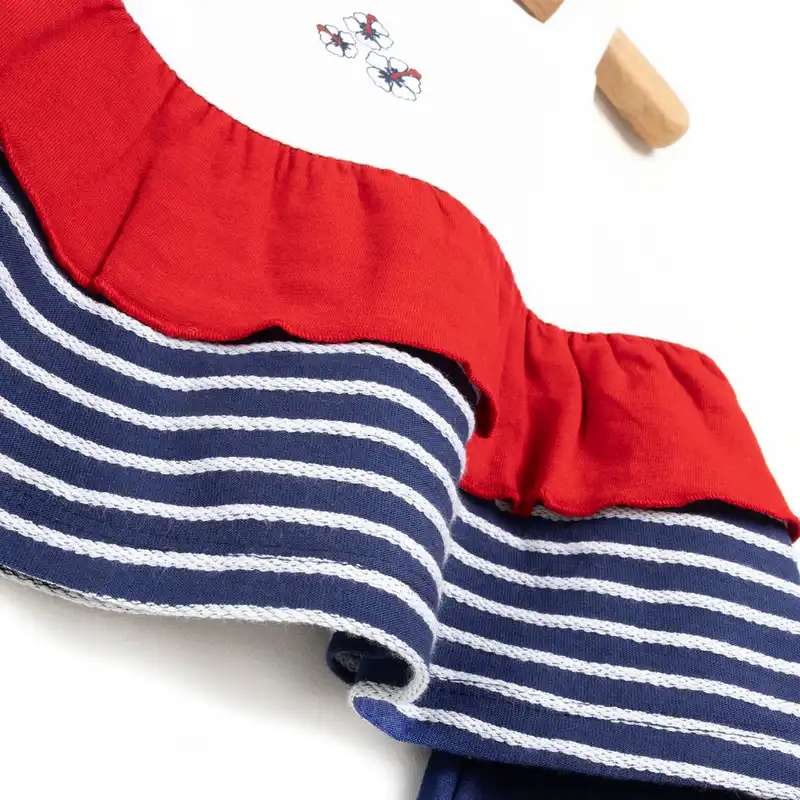 ست تاپ و شلوار دخترانه ببک مدل ملوان dkk-mlv01