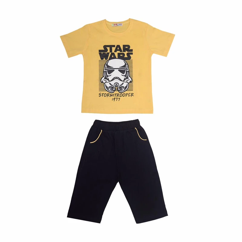 ست تی شرت و شلوارک پسرانه مدل استاروار