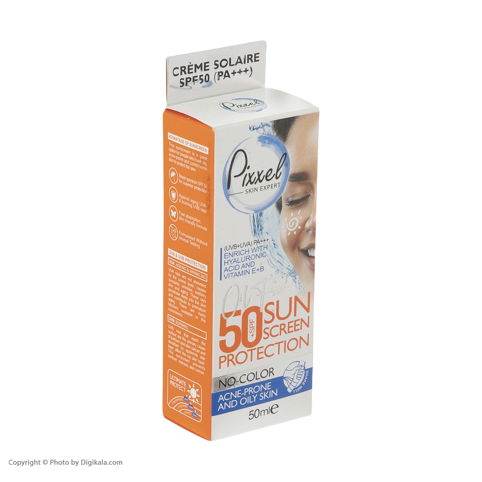 کرم ضد آفتاب بی رنگ پیکسل SPF50 مدل Oily Acne-Prone Skin مناسب پوست های چرب حجم 50 میلی لیتر -  - 3