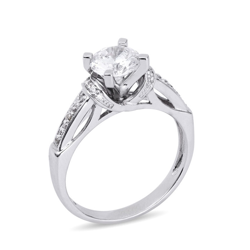 انگشتر طلا 18 عیار زنانه کیمیا زر مدل پایه جواهر لوکس بارمان 1168S سایز 57