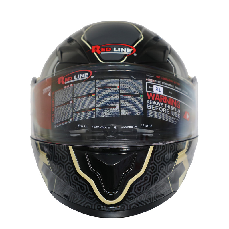 کلاه کاسکت ردلاین مدل 939_BRIGHT BLACK_Gold Lose