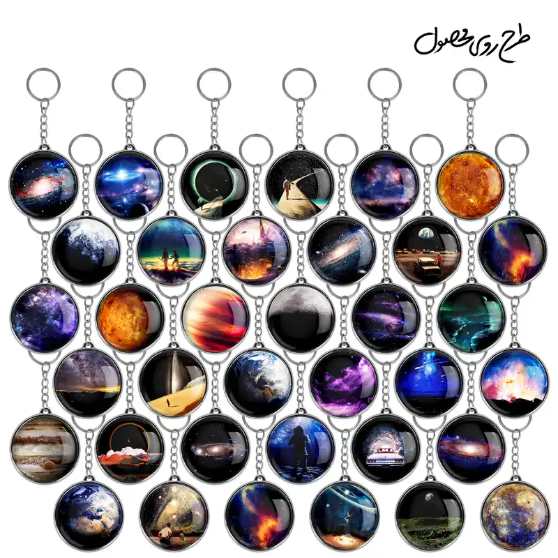 جاکلیدی خندالو طرح کهکشان Galaxy مدل دوطرفه کد 72 مجموعه 36 عددی