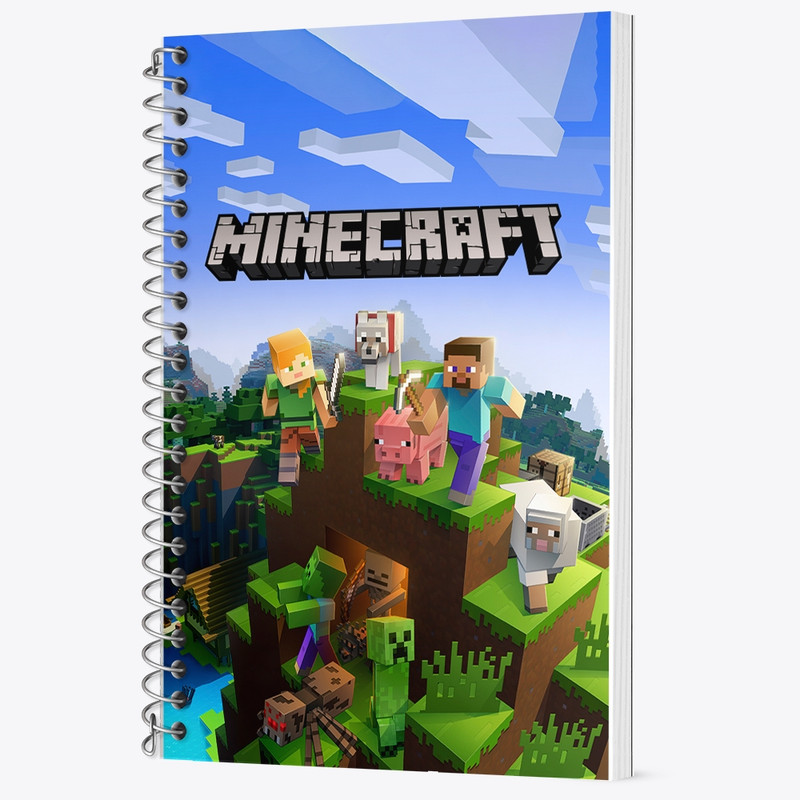 دفتر زبان 50 برگ خندالو مدل دو خط طرح ماینکرافت (Minecraft) کد F2419