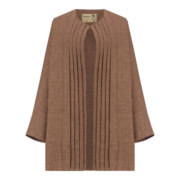 مانتو زنانه السانا مدل جوانه کد 223951 رنگ دارچینی