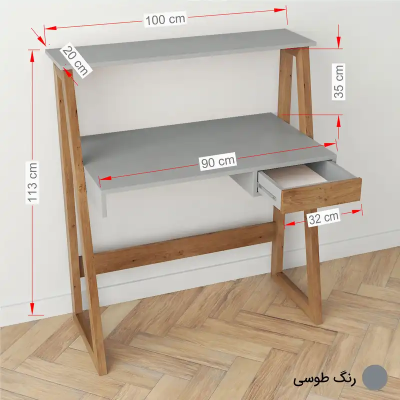 میز تحریر طرح قفسه دار مدل کاوه 1 کد K2