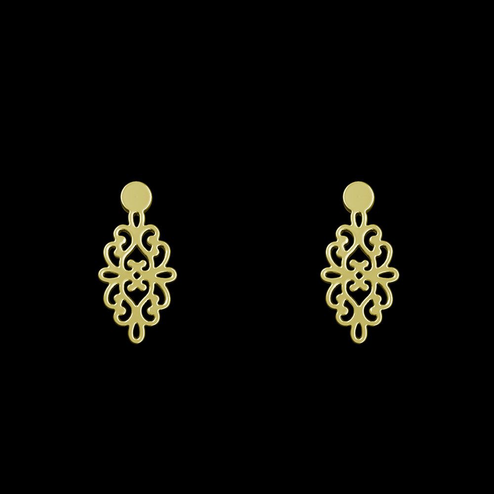 گوشواره طلا 18 عیار زنانه مدوپد مدل اسلیمی کد GA1-10751 -  - 1