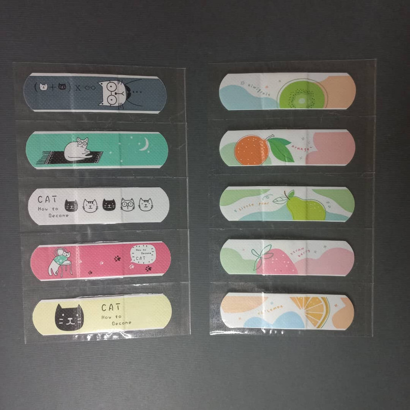 چسب زخم مدل فانتزی طرح میوه و گربه مجموعه 2 عددی