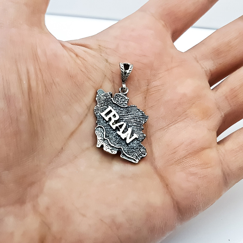 آویز گردنبند نقره مدل نقشه ایران VP4217