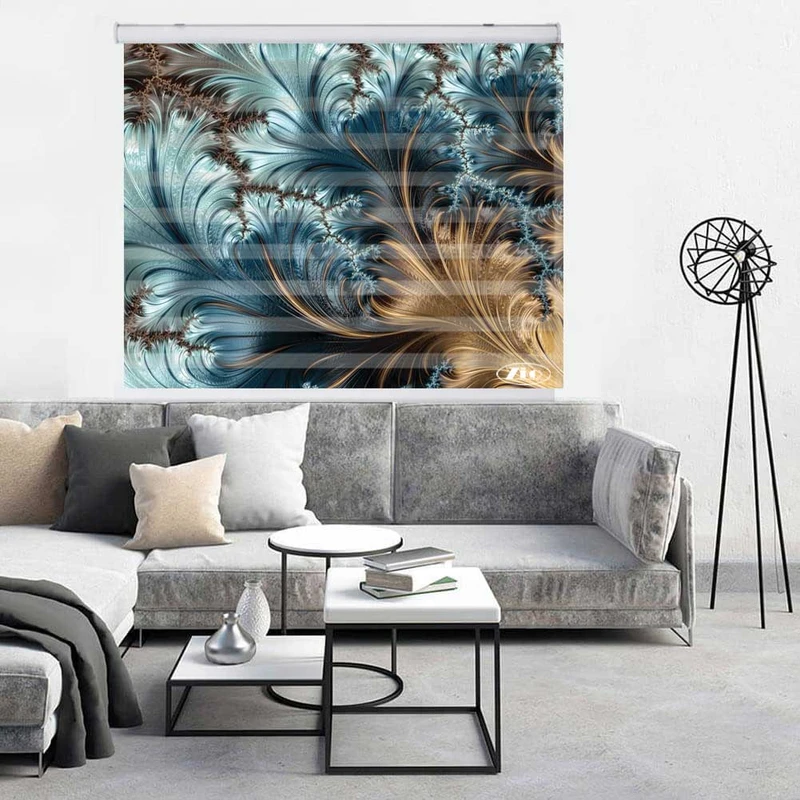 پرده زبرا زیو کد 3D1227 سایز 150x150 سانتی متر