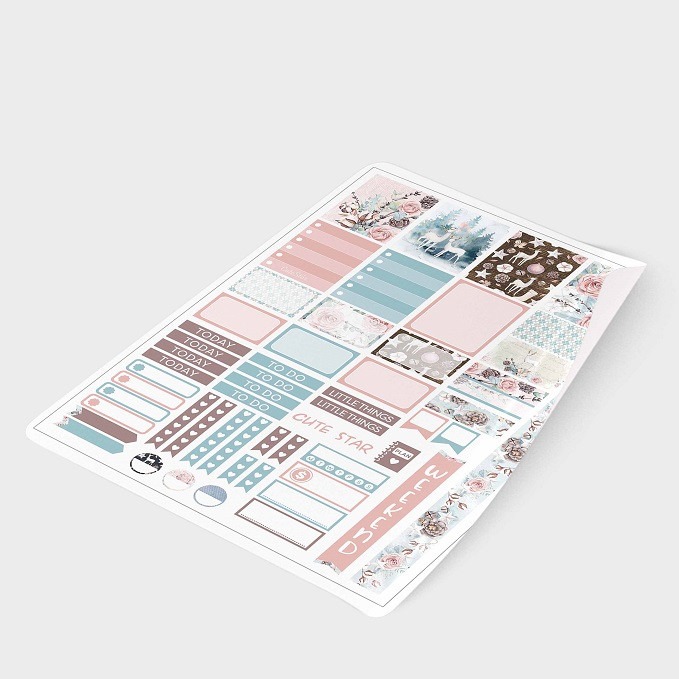 برچسب مدل برش نخورده طرح اسکرپ بوک پلنر گل رز