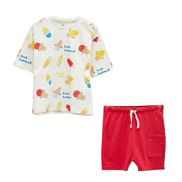 ست تی شرت و شلوارک پسرانه ال سی وایکیکی مدل 01