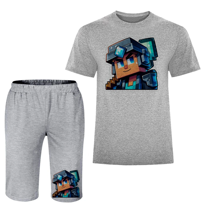 ست تی شرت و شلوارک مردانه مدل ماینکرفت A178