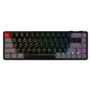 کیبورد گیمینگ فاطر مدل KWR-8000B، مکانیکال سوییچ قرمز، Tenkeyless، نورپردازی RGB
