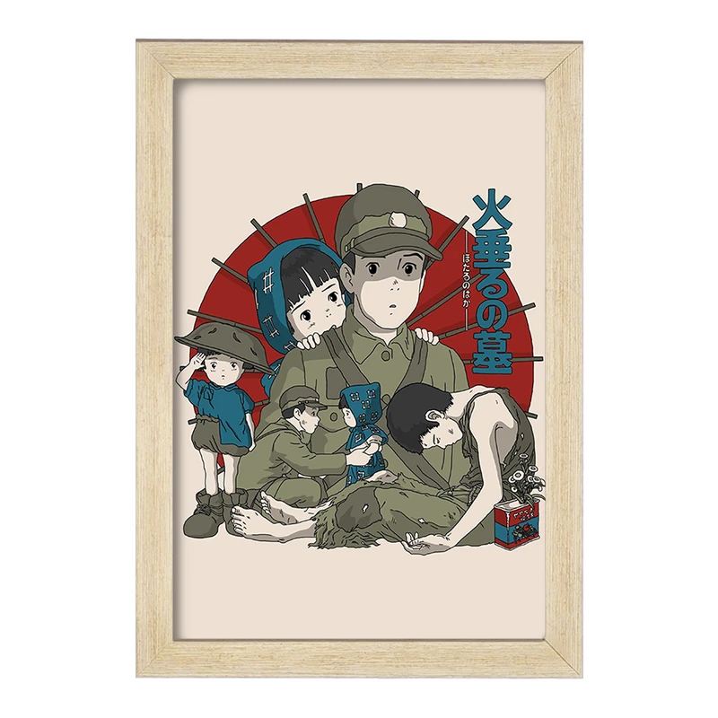 تابلو خندالو مدل انیمیشن گورستان کرم های شب تاب  کد 13708