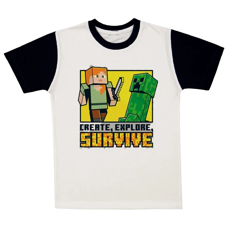تی شرت آستین کوتاه پسرانه مدل ماینکرفت کد A205