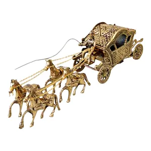 دکوری برنجی مدل کالسکه چهار اسب کد H-1186