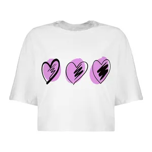 کراپ‌تاپ آستین کوتاه زنانه مدل قلبی کد L99 S