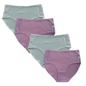 شورت زنانه مدل نخی طرح کنار گیپور مجموعه 4 عددی