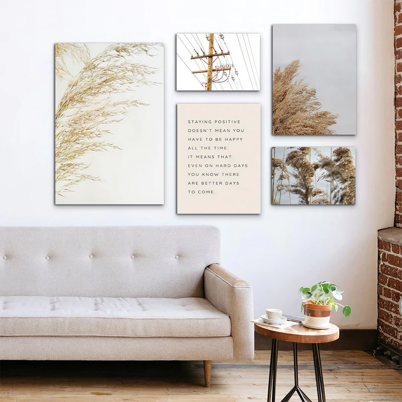 تابلو شاسی بکلیت طرح جمله انگیزشی و نی مدل SH-1006 مجموعه 5 عددی