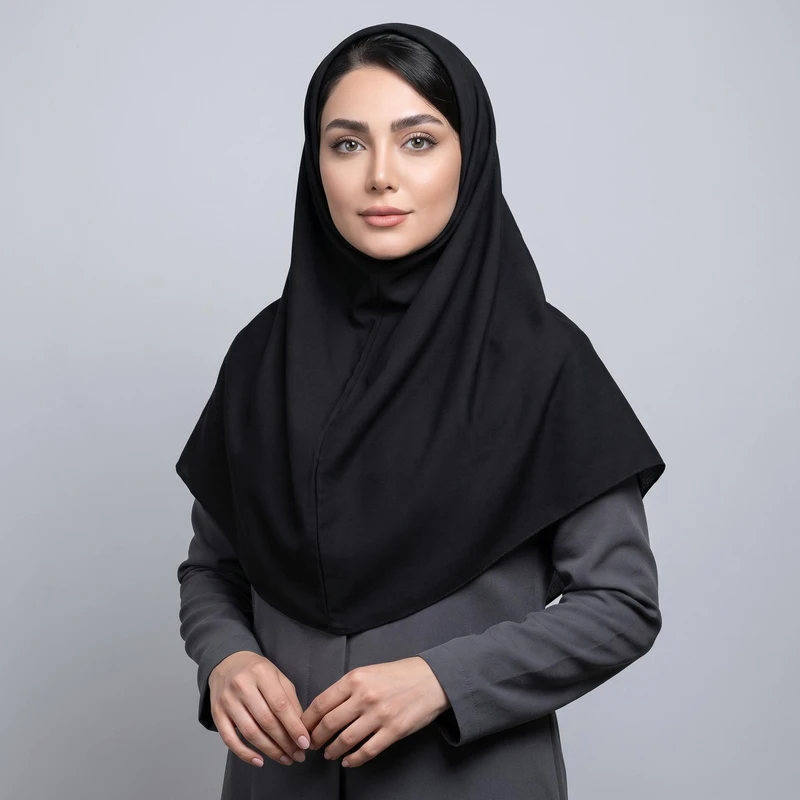 مقنعه مدل 90 کد 01 رنگ نوک مدادی تک سایز