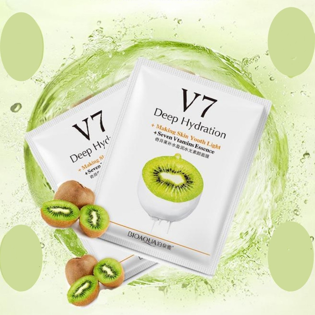ماسک صورت بایو آکوا مدل kiwi وزن 30 گرم بسته 5 عددی ماسک صورت بایو آکوا مدل kiwi وزن 30 گرم بسته 5 عددی