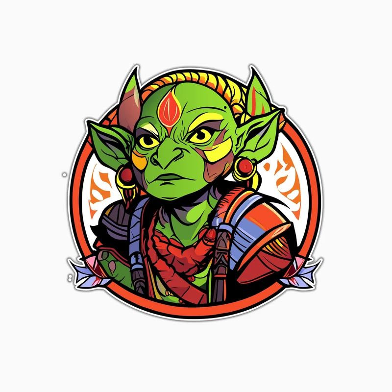 استیکر لپ تاپ و موبایل بووم طرح گوبلین سبز کد KM1