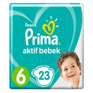 پوشک کودک پریما مدل aktif سایز ۶ بسته ۲۳ عددی
