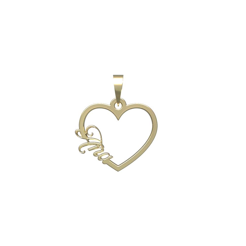 آویز گردنبند طلا 18 عیار زنانه مدوپد مدل اسم آنا ana کد PB1-10038 -  - 2