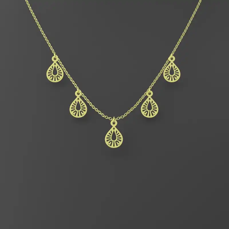 گردنبند طلا 18 عیار زنانه مدوپد مدل هندسی کد RNA10597