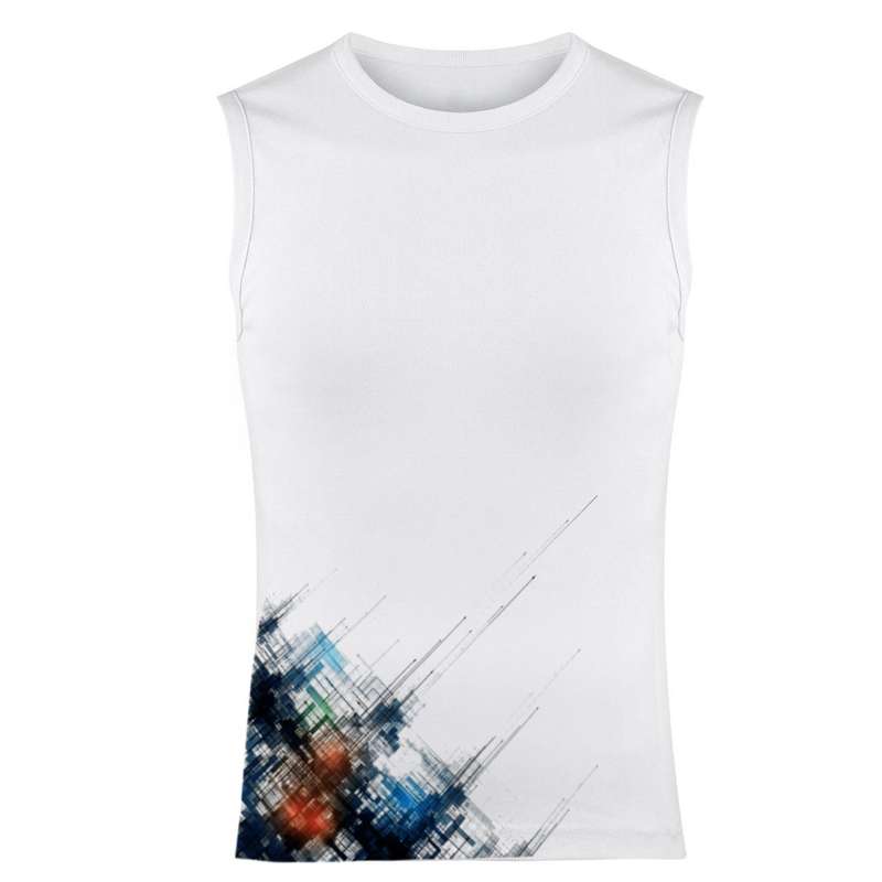 تاپ مردانه مدل انتزاعی کد E27 رنگ سفید