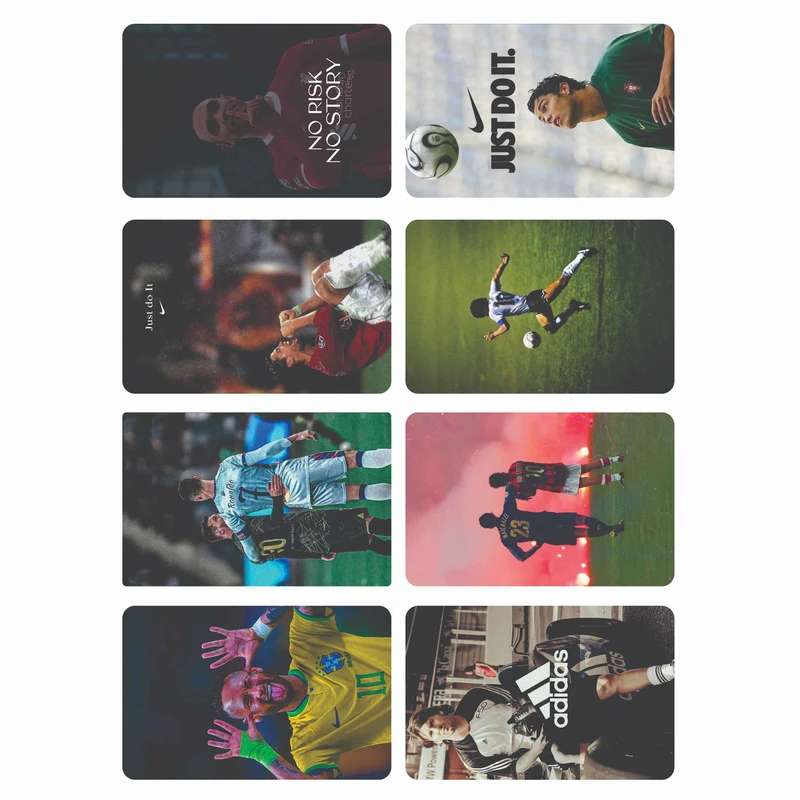 استیکر کارت بانکی کافه پرینت طرح فوتبالی کد C02 بسته 8 عددی