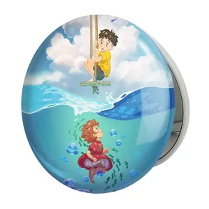 آینه جیبی خندالو طرح انیمه پونیو Ponyo مدل تاشو کد 4889 