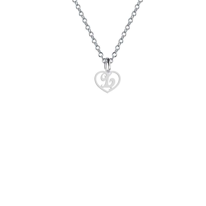 گردنبند نقره زنانه هایکا مدل قلب و حرف L کد n.ha2-768