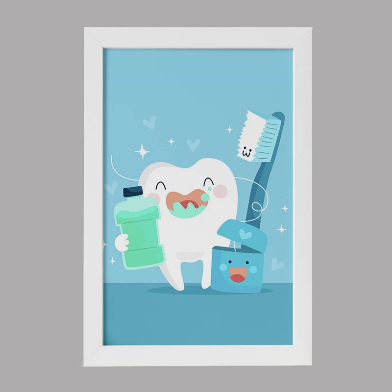 تابلو کودک خندالو مدل دندان و دندان پزشکی کودکانه کد 36738