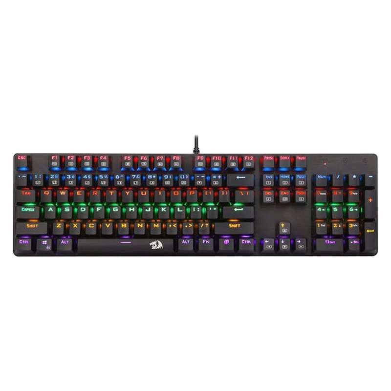 کیبورد گیمینگ ردراگون مدل K208، سوییچ مکانیکال آبی، Full-Size، نورپردازی RGB