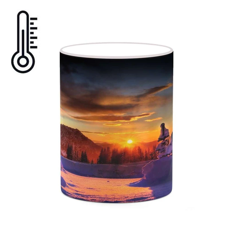 ماگ حرارتی کاکتی مدل منظره برفی کد mgh18475