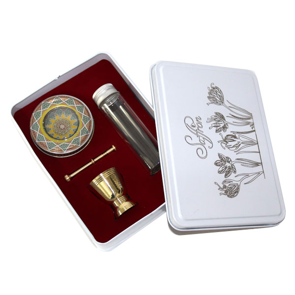 ظرف زعفران کد BS-47 مجموعه 2 عددی به همراه هاون