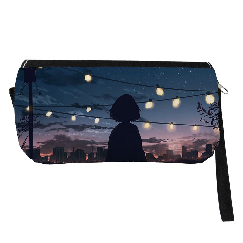 جامدادی طرح دختر انیمه ای مدل دو زیپ کد 15